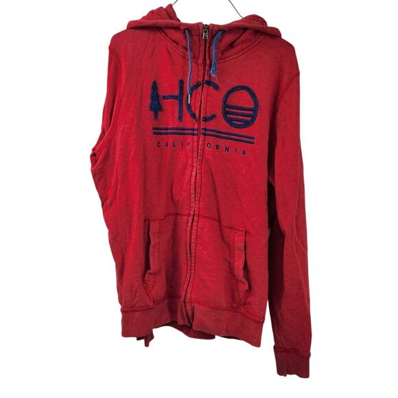HOLLISTER Red Full Zip Jacket Womens Size Extra Large XL - Picture 1 of 3
